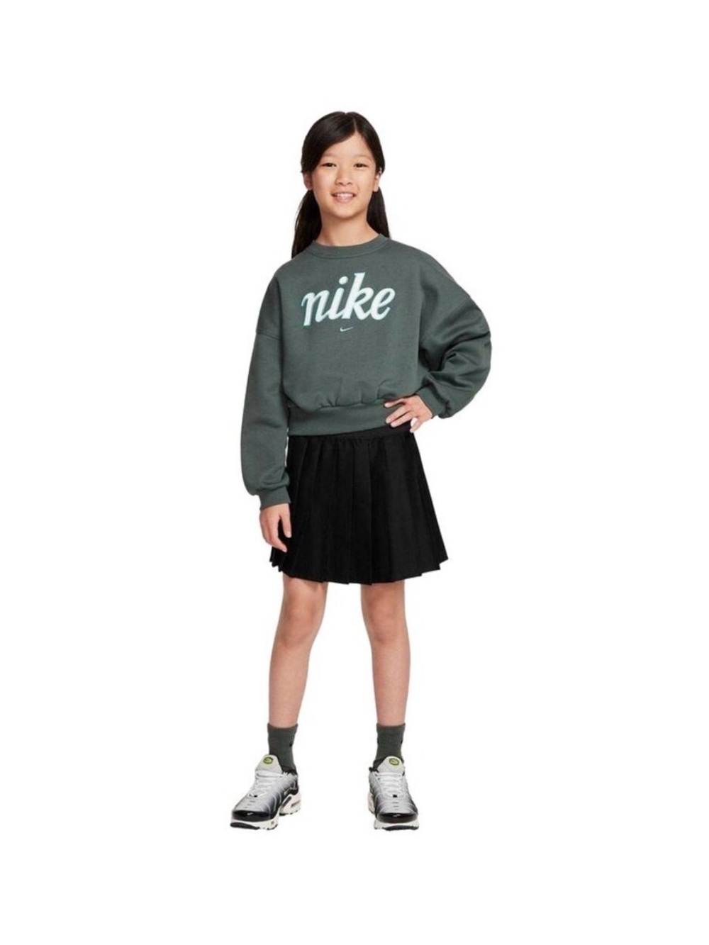 Nike Boxy Cropped Olive Dark Green Sweatshirt